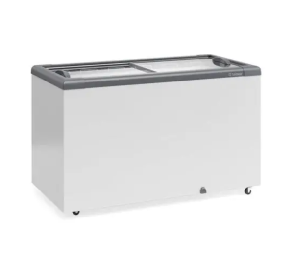 Freezer Horizontal Gelopar Ghd400h Branco 400 Litros 2 Tampa Vidro 127V