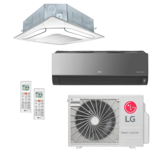 Ar Condicionado Multi-Split LG 18.000 Btus (1x Evap Cassete 4 Via 9.000 BTU/h + 1x Evap ArtCool 9.000 BTU/h) Quente/Frio 220V