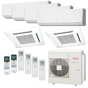 Ar Condicionado Multi-Split Fujitsu Inverter 45.000 Btus (4x 9.000 e 2x Cassete 12.000) Quente/Frio 220V