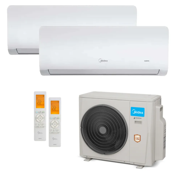 Ar Condicionado Multi-Split Midea Inverter 27.000 Btus (1x 12.000 e 1x 18.000 ) Quente/Frio 220v