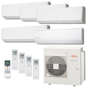 Ar Condicionado Multi-Split Fujitsu Inverter 45.000 Btus (4x 9.000 e 1x 18.000) Quente/Frio 220V