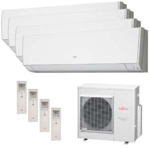 Ar Condicionado Multi Split Inverter Fujitsu 36.000 Btus (1x 7.000 e 3x 9.000) Quente/Frio 220V