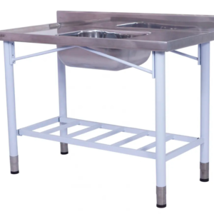 Pia Industrial Benfati Inox 430 70x60cm Pés Pintados Paneleiro Gradeado Com 1 Cuba