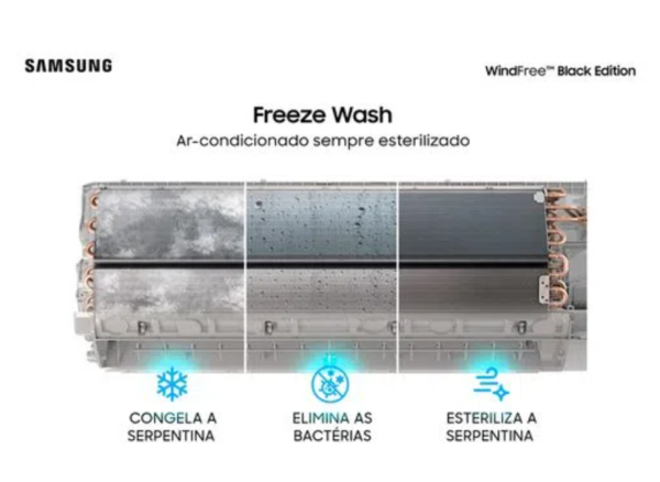 Ar Condicionado Split Hi-Wall Inverter Samsung WindFree Black Edition Sem Vento 24.000 Btus Quente/Frio 220v | AR24CSECABTNAZ - Image 4