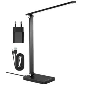 Luminária de Mesa LED Dobrável Com Sensor de Toque e 3 Níveis de Brilho