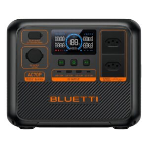 Estação de Energia Portátil Bluetti AC70P 1000W 864Wh 127V LiFeP04