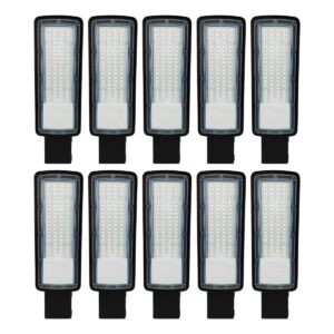 Kit 10 Luminárias Led Para Poste 200w Iluminação Publica Bivolt
