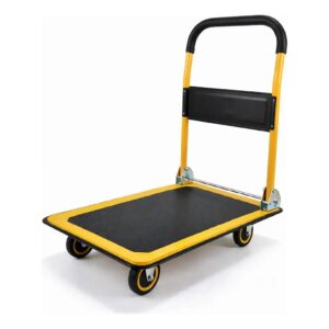 Carrinho Plataforma Para Carga Suporta Até 150Kg Em Aço 4 Rodas Dobravel