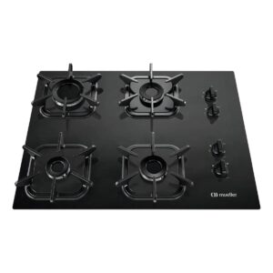 Cooktop Mueller MCG4BK 4 Bocas Com Queimador Grades de Ferro Fundido Preto