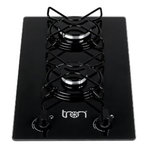 Cooktop Tron 2 Bocas Gas Glp Mesa De Vidro Preto