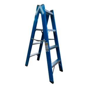 Escada De Fibra De Vidro 4 Degraus 1,2 M Americana Dupla