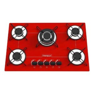 Fogão Cooktop Com Alimentação Gás Chamalux 5 Bocas Tripla Chama Vermelho