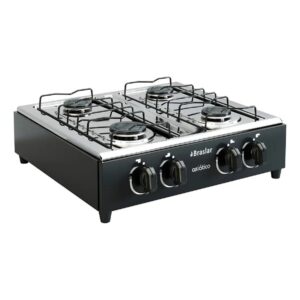 Fogão Cooktop Gás Asiático Braslar Jr 4 Bocas Preto