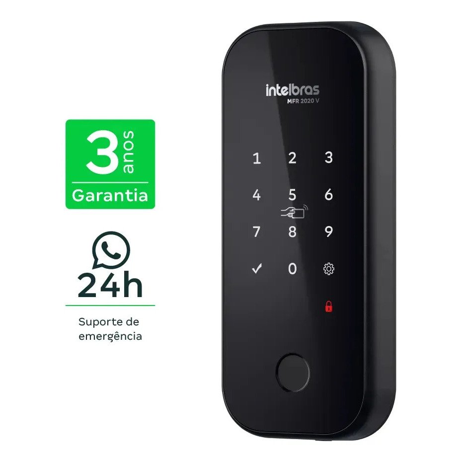 Fechadura Inteligente Intelbras MFR 2020 V Acesso Biométrico - Preta - Imagem 2