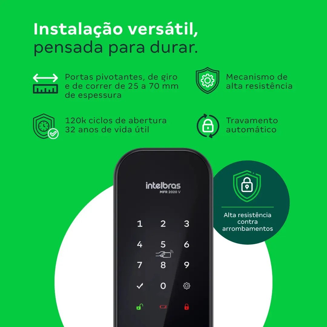 Fechadura Inteligente Intelbras MFR 2020 V Acesso Biométrico - Preta - Imagem 5