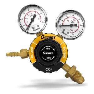 Regulador De Pressão Para Cilindro De Co2 Com 2 Manômetros Profissional - RC200 Start